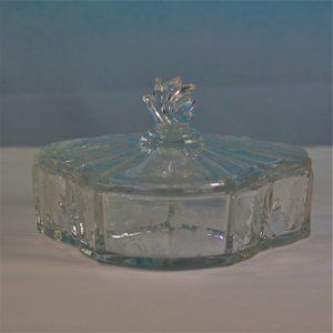 Fostoria Vtg 1940-73 Chintz Crystal Candy Dish